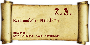 Kalamár Milán névjegykártya