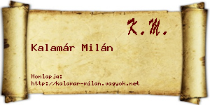 Kalamár Milán névjegykártya